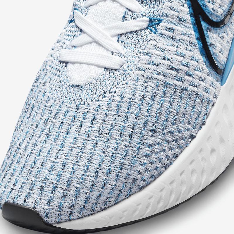 nike耐克react infinity run flyknit 3飞线3男士低帮跑步鞋 灰白 dh