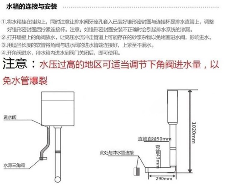 蹲便器水箱厕所冲水箱家用节能卫生间抽水马桶水箱冲便器蹲坑塑料厕所