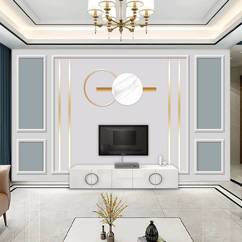 2022年新款电视背景墙壁纸装饰壁画客厅现代简约沙发卧室影视墙布x 五