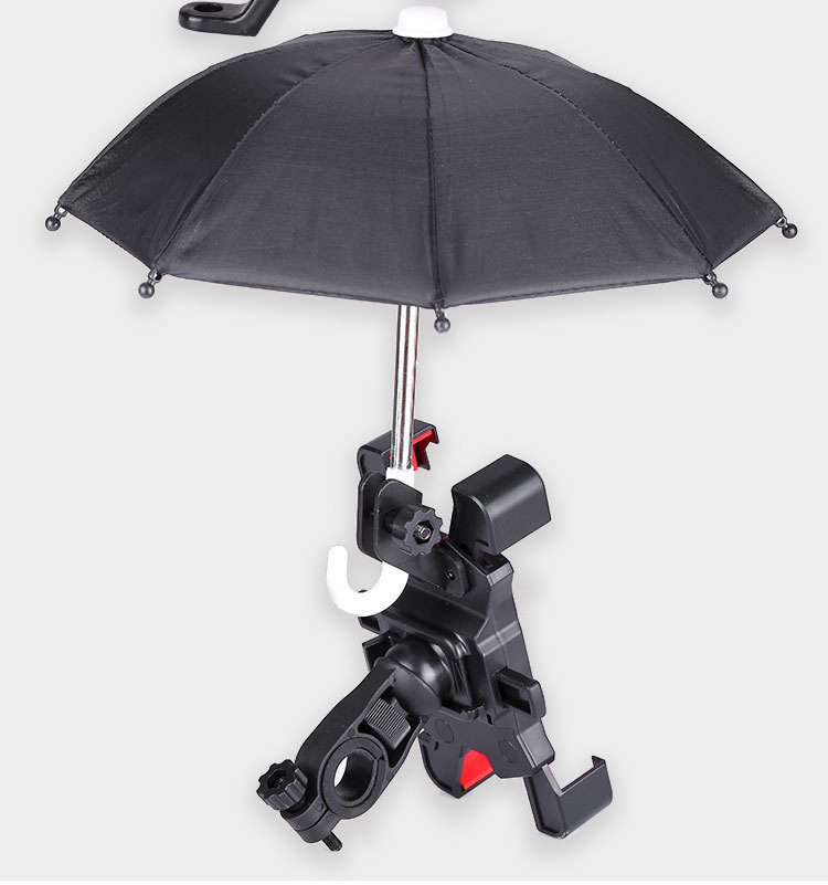 自行车骑行手机支架迷你雨伞支架外卖防雨防震神器电动车导航支架 车