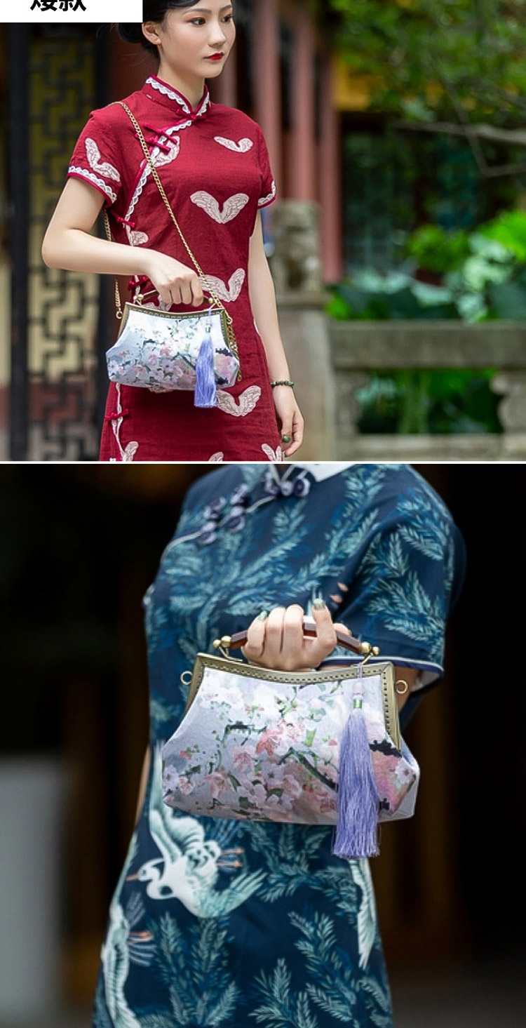 稻草人(mexican)汉服包配旗袍的包中国风刺绣妈妈母节礼物斜挎汉服