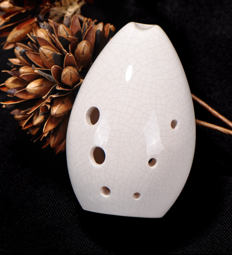 空谷(kong) 八孔梨形裂纹白裂青裂埙 西安指法演奏初学8孔陶埙 海洋蓝