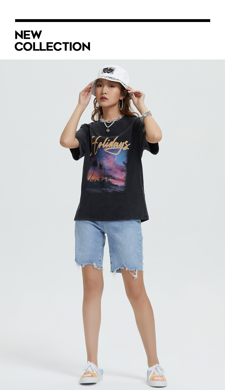 商场同款kama卡玛21年夏新热裤薄款显瘦休闲牛仔短裤女7221264灰色s