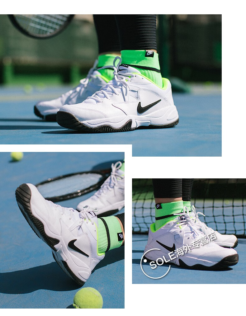 耐克nikecourtlite2男子硬地球场网球鞋缓震支撑低帮耐磨休闲运动鞋ar