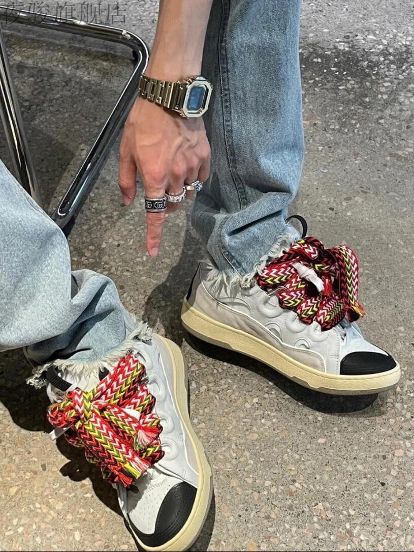 lanvin浪凡面包鞋厚底增高女新款德训鞋curb老爹鞋男运动滑板鞋 白紫