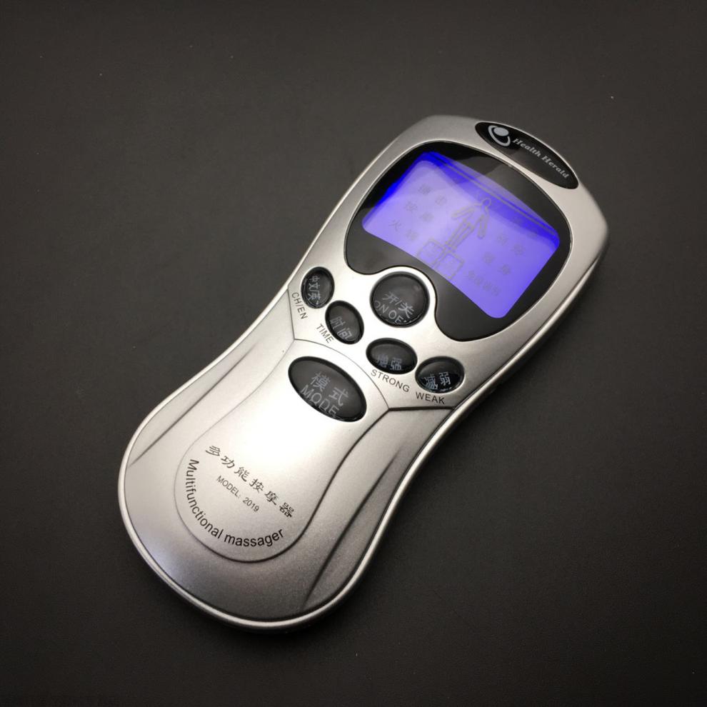 数码经络理疗仪低频家用颈椎腰椎电子针灸脉冲按摩器电动 普通款银色