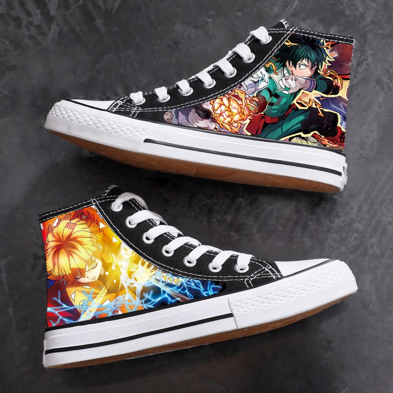 鬼灭之刃鞋子男女日本动漫高帮帆布鞋二次元板鞋 鬼灭1 35
