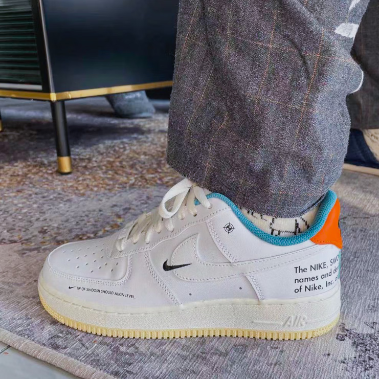 【官方甄选】联名空军一号男鞋air force 1 af1 男女板鞋白绿橙 白绿