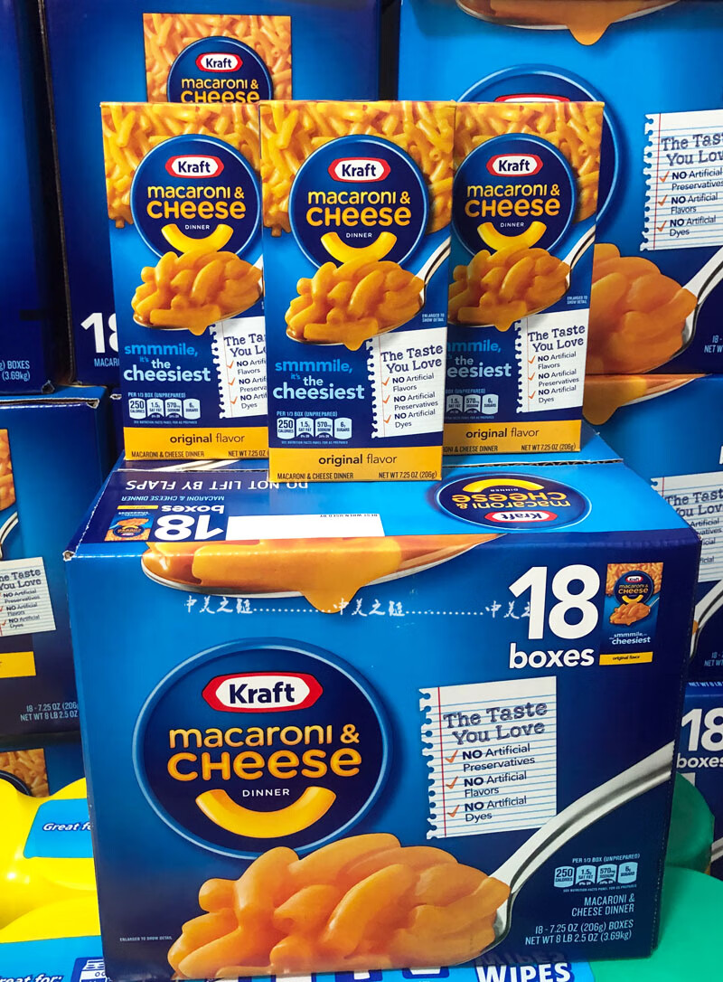 美国kraft macaroni卡夫干酪芝士通心粉原味206g*18盒 意大利面 一箱