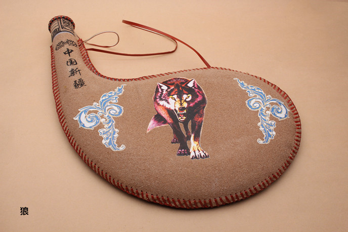 蒙古酒囊 大号酒囊水袋挂件新疆纯羊皮制品蒙古族特色水壶水袋酒壶