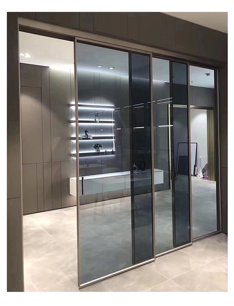 金特加 厨房推拉门移门极窄边框三联动吊轨门阳台门卫生间门定制 16极