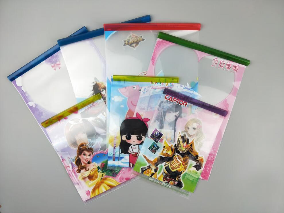 可爱卡通拉杆本皮a416开32开幼儿园竖翻侧翻防水透明抽杆书套书皮 上