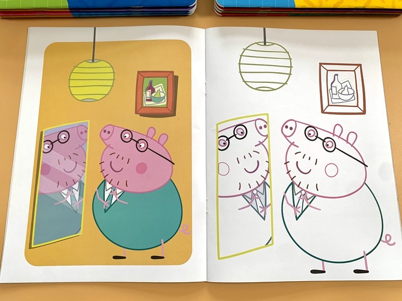 小猪佩奇儿童画画书涂色本幼儿园宝宝绘画册涂颜色填充画2-3456岁