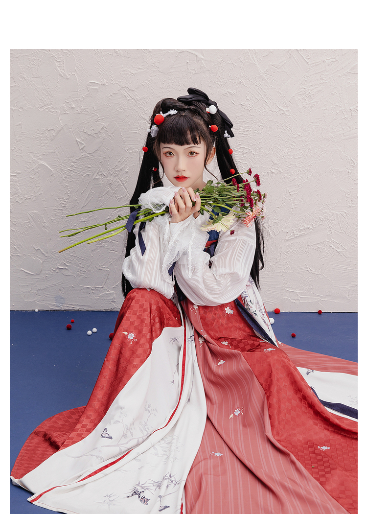 汉尚华莲相思入画改良圆领衫裙齐胸破裙套装羽袖中国风日常女现货