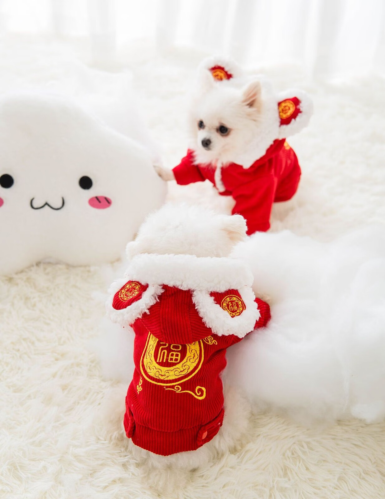 嬉皮狗宠物衣服新年四脚唐装泰迪比熊保暖小型犬秋冬装喜庆过年狗狗