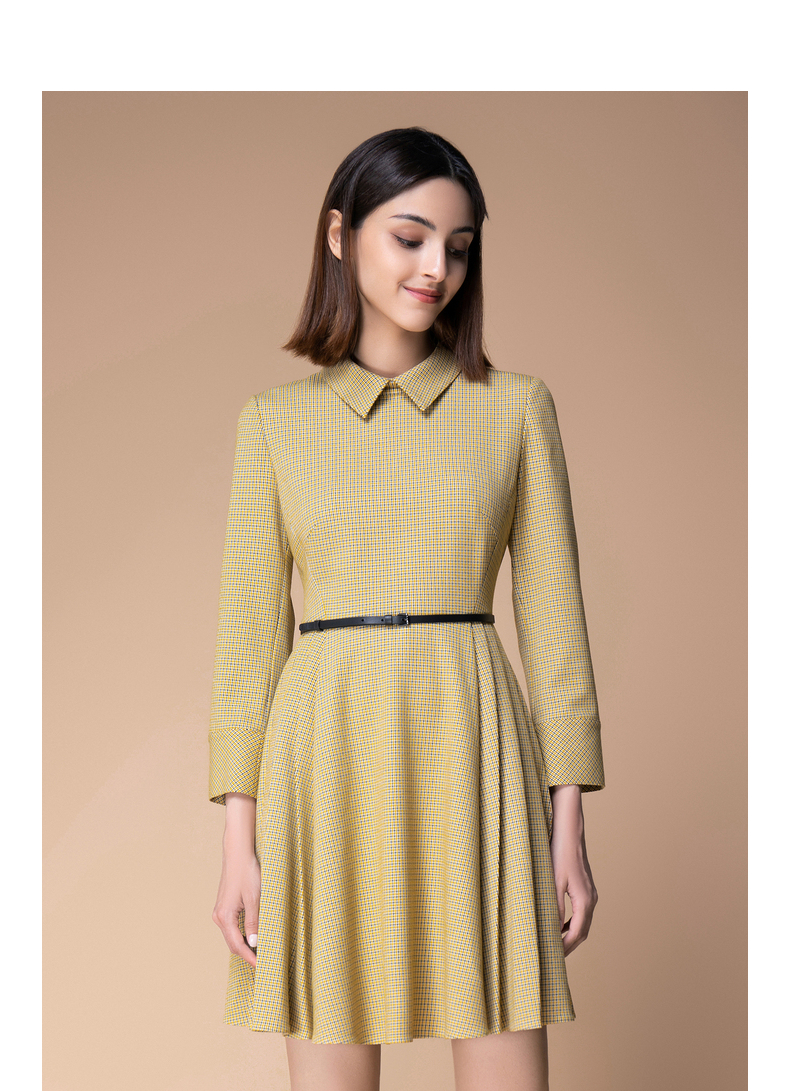 ports 宝姿2021秋冬新款女装格子连衣裙sm9d012lfq043 yellow check 0