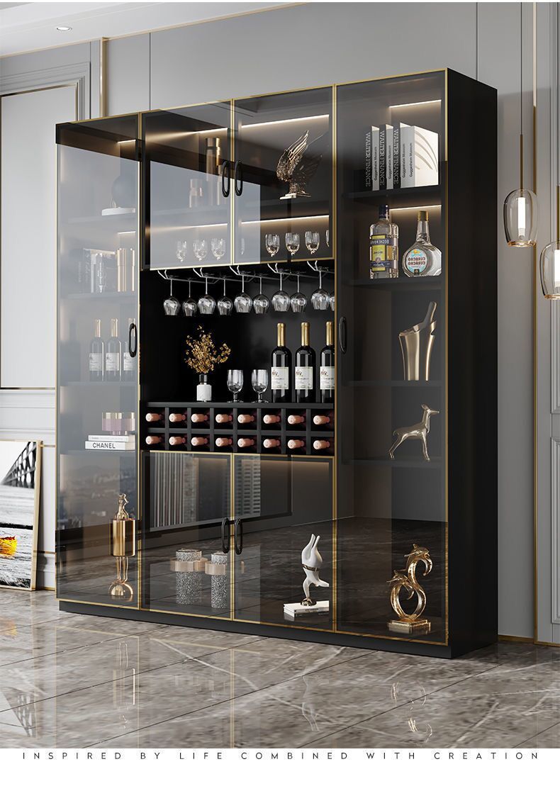 喜慕德 酒柜2022年新款靠墙玻璃红酒架展示柜现代简约餐边柜家用一体