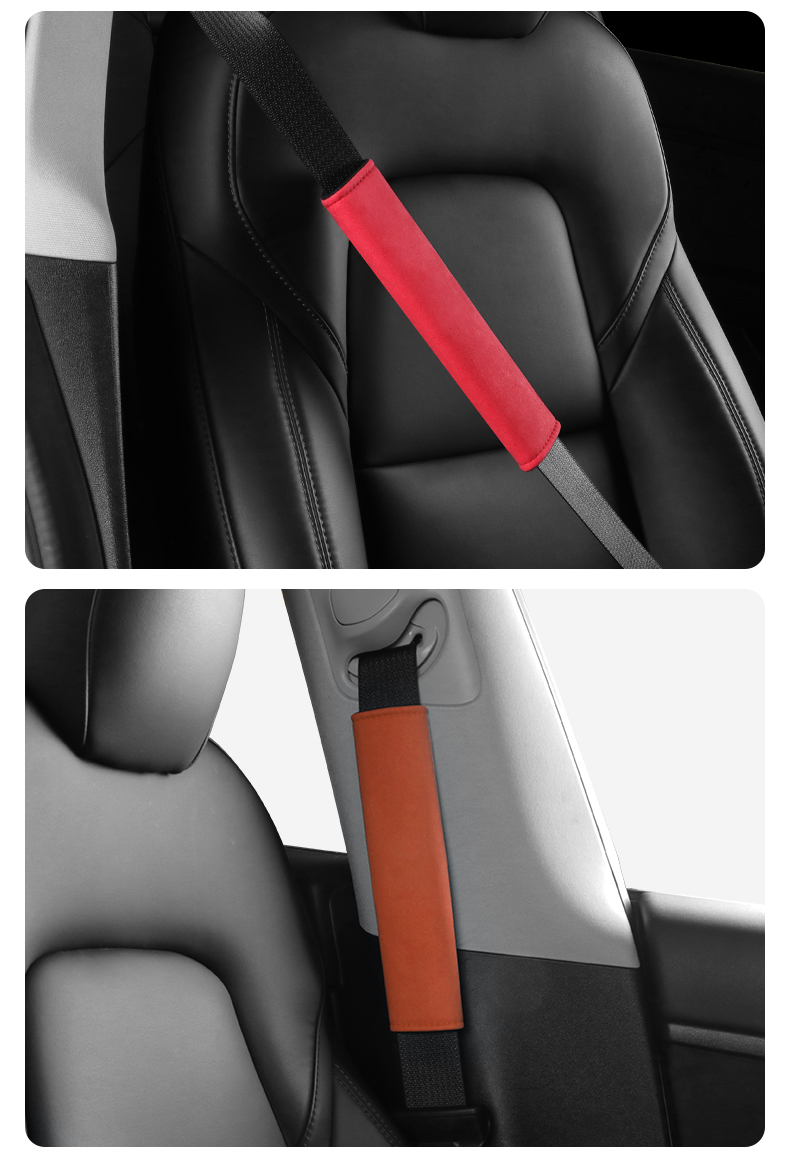 绅牌 适用于tesla/特斯拉翻毛皮安全带护肩套model3/y/x/s保险带防勒