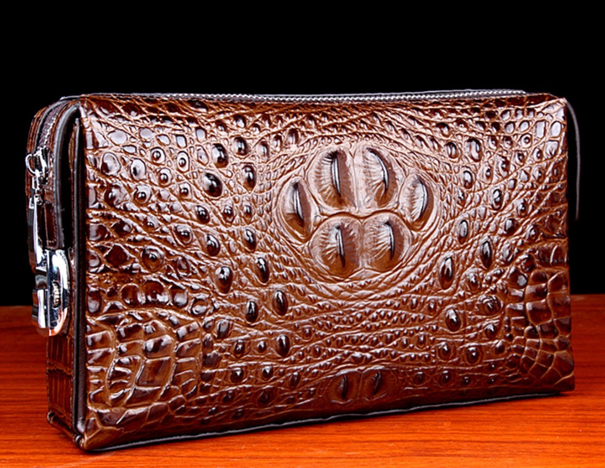 vongohex品牌鳄鱼皮手包男奢侈品青年男包新款商务高档手拿包男正品