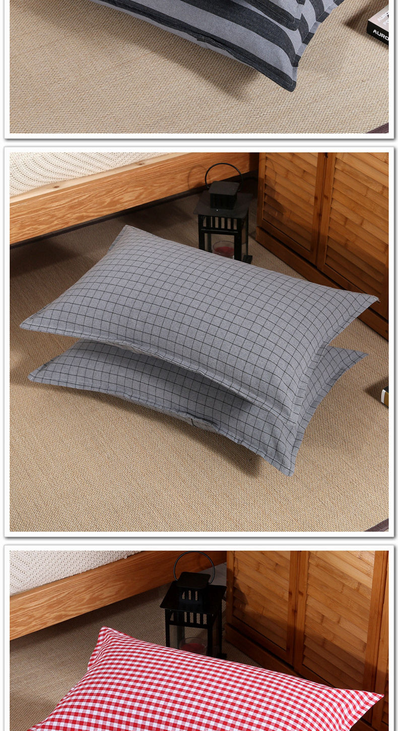 精选直发加厚老粗布枕套一对2只拉链式开口色织双面粗布面料尺寸4875