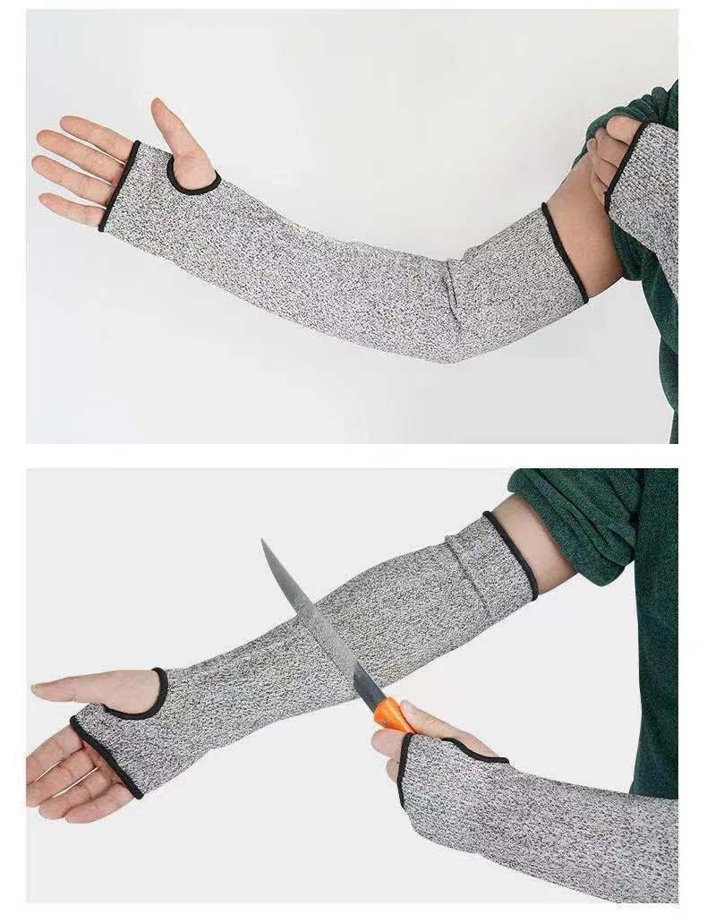 5级防切护袖防玻璃割伤套袖针织防切割防刮防割耐磨护臂护腕42cm加肥