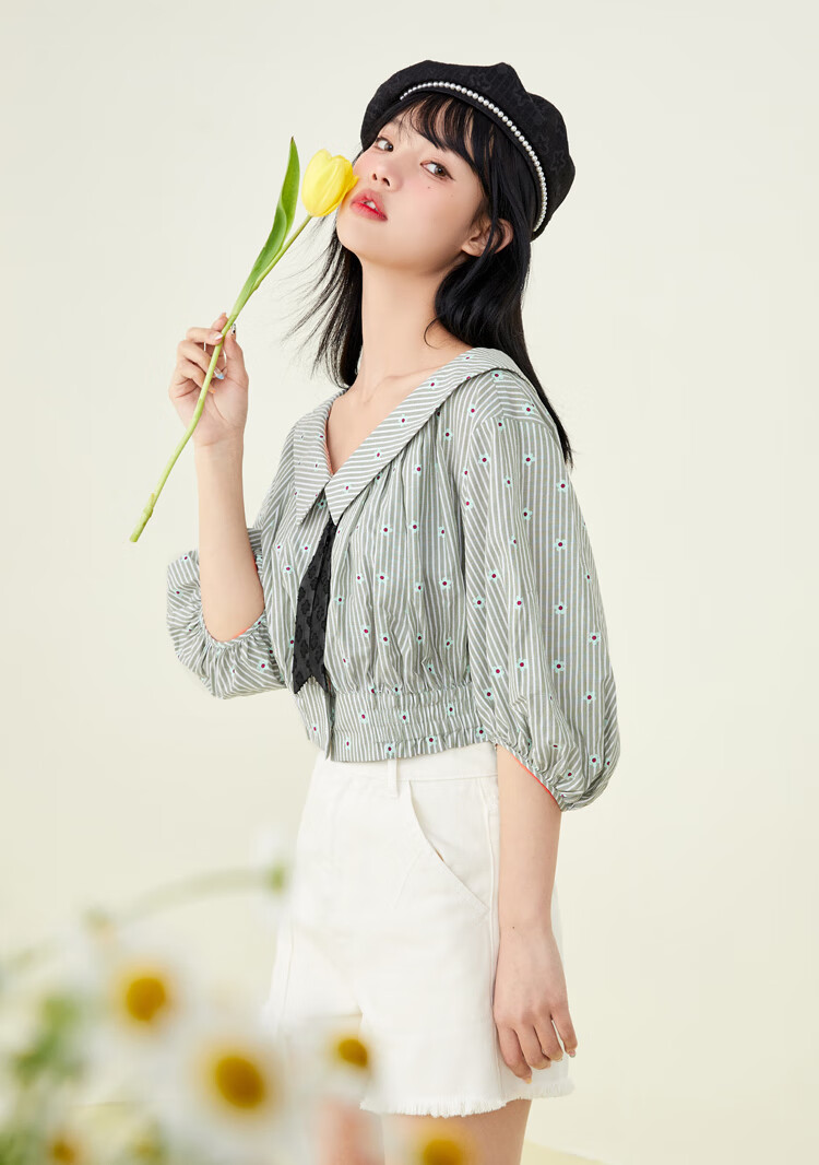 短衬衫 绿条现货 m 商品编号:10029919080054 店铺: 乐町女装旗舰店