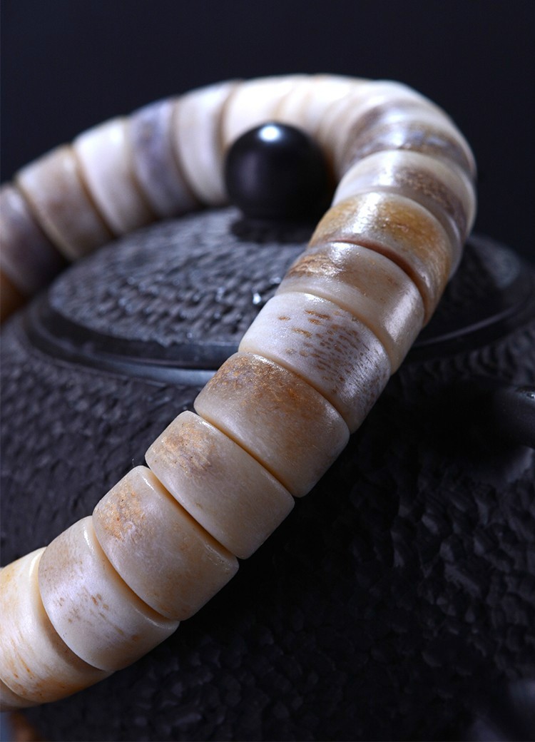 顶盈正宗高密度骆驼骨手链头骨西藏藏传嘎巴啦吧拉念珠未脱脂108手串