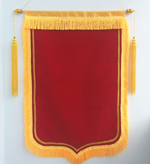 腾澜定做定制60x90空白锦旗复合大龙须植绒/平绒发泡贴膜袖章绶带金粉