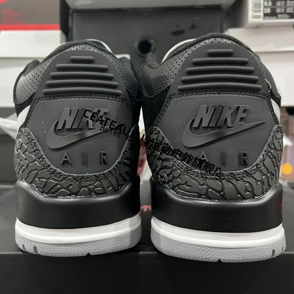 【官方旗舰店】air zoom乔3 retro aj3黑白手稿 黑水泥 复古男子篮球
