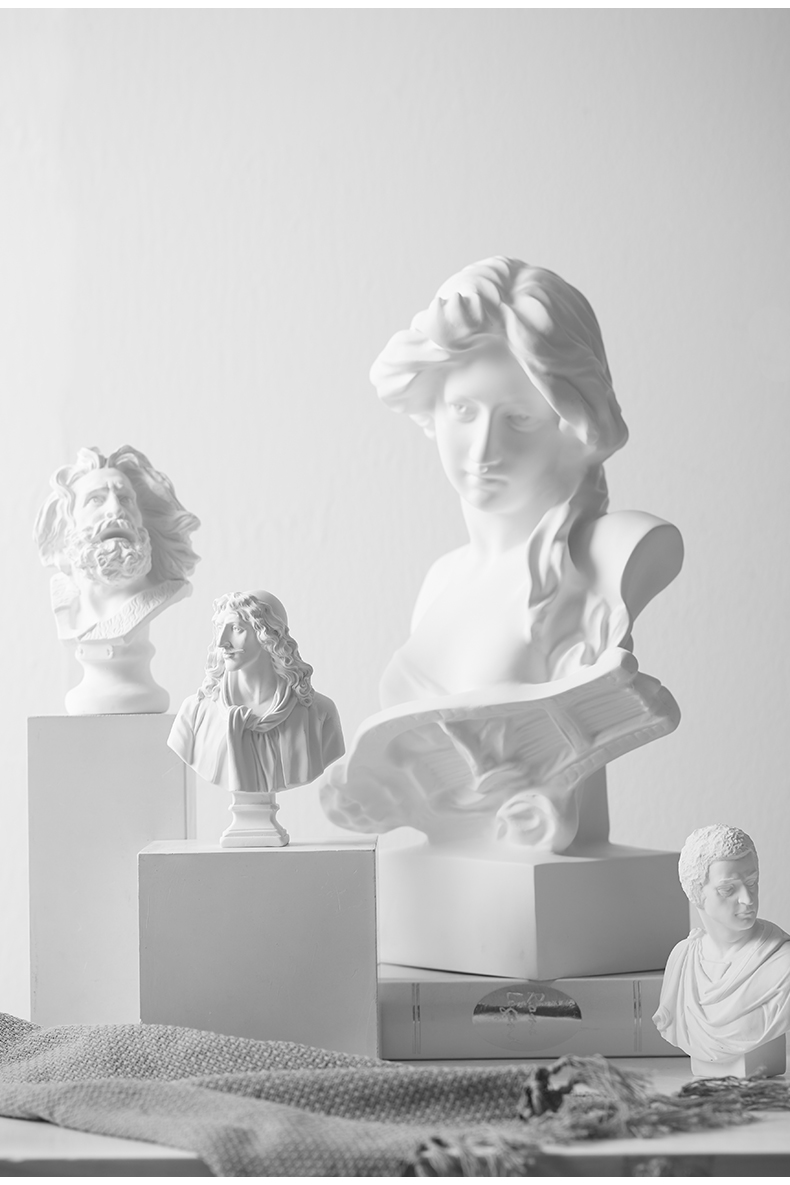 家居摆件北欧人物雕塑摆件大卫石膏像树脂艺术头像酒柜家居客厅小装饰