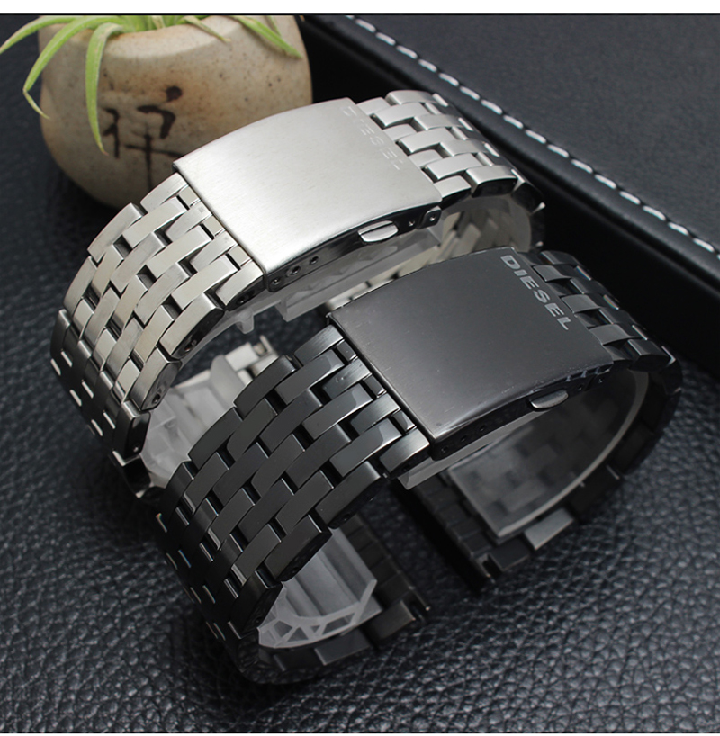 迪赛钢带手表带dz78887395431873127315242628mm三株银色24mm