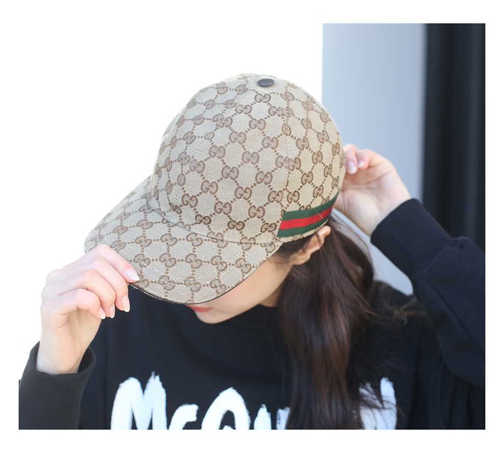 gucci 古驰 男女通用棉质经典双g花纹图案鸭舌帽子棒球帽送男友送女友