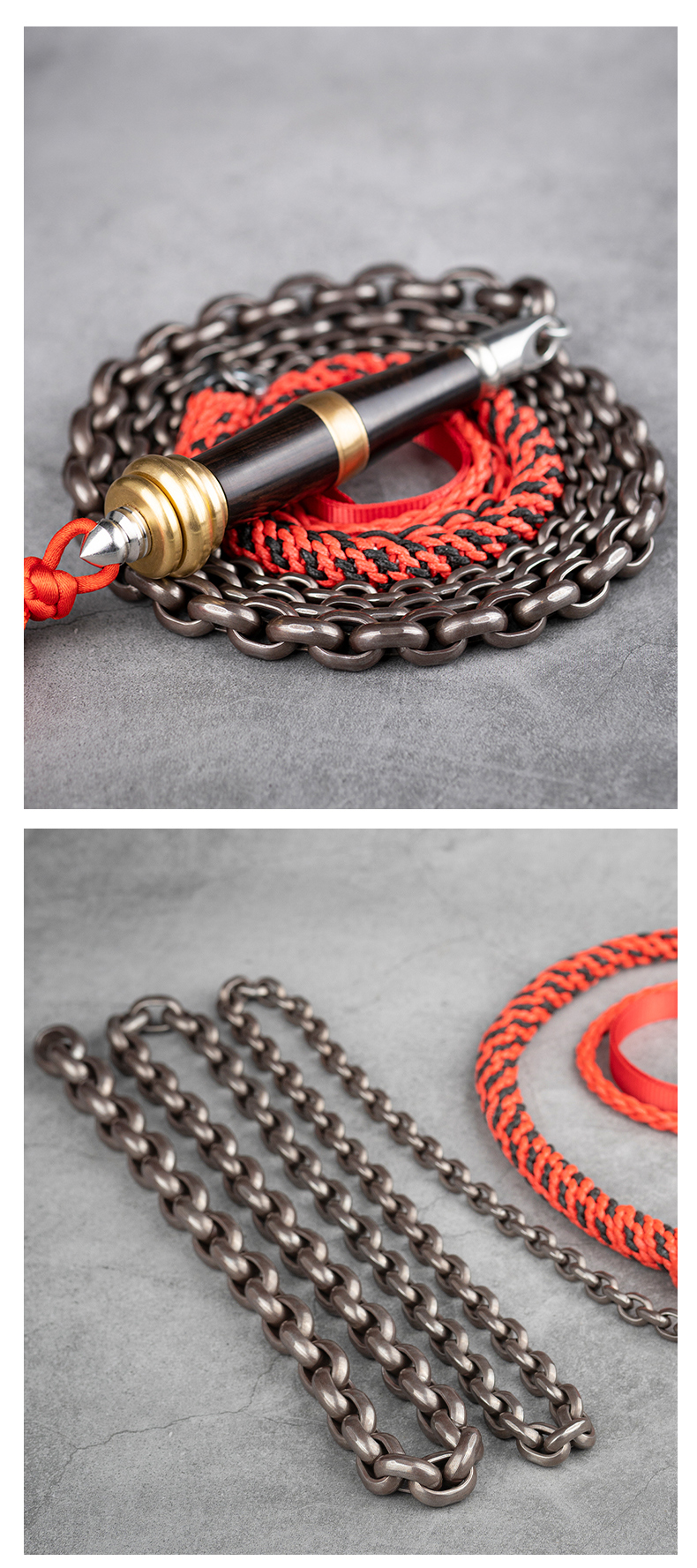 麒麟鞭含钴合金新款正宗不锈钢大全螺母中华锰钢老年鞭子响健身甩 1