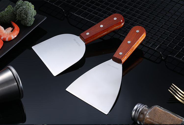 铁板烧铲子料理铁板烧不锈钢牛排铲刀披萨生煎铲手抓饼工具三角铲煎饼