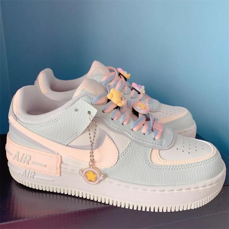nike耐克女鞋air force 1空军一号马卡龙淡蓝粉双钩板鞋af1夏季复古