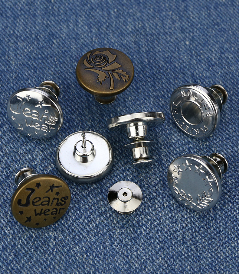 免钉牛仔扣裤子收腰纽扣可调节可拆卸金属纽扣工字扣调整裤腰大小扣6