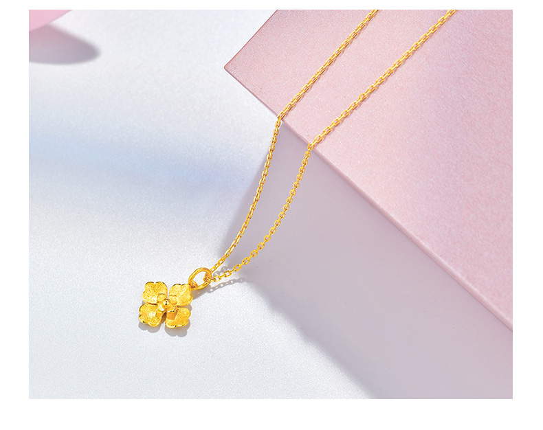 金至尊黄金项链女幸运四叶草999足金套链计价链长46cm505克含工费247