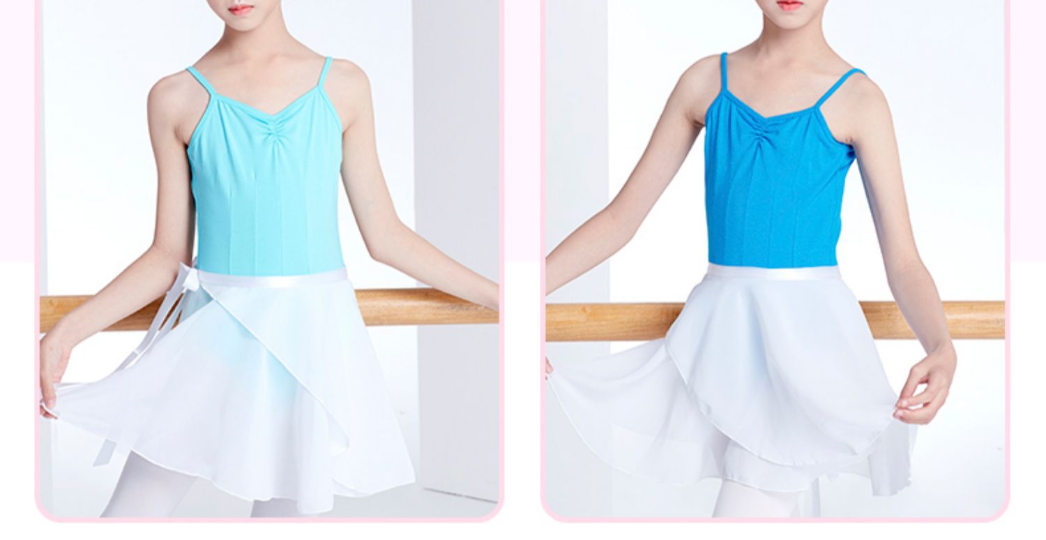 儿童舞蹈服女童夏季吊带练功服收腰露背芭蕾舞服女孩连体中国舞服装