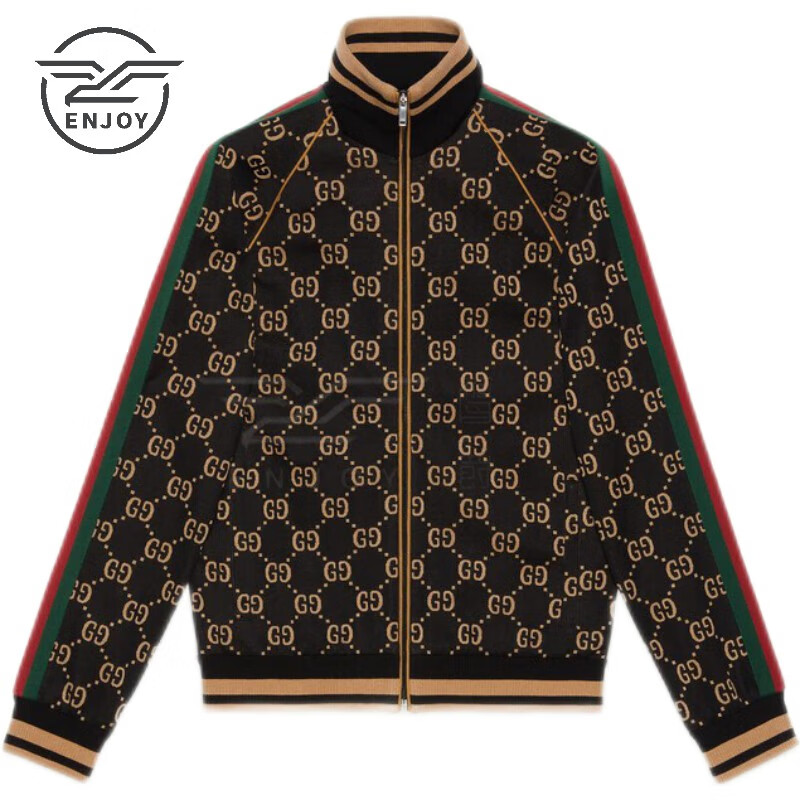 gucci古驰男士运动套装卫衣夹克衫红绿织带纹针织棉 gg 提花束腰 裤子