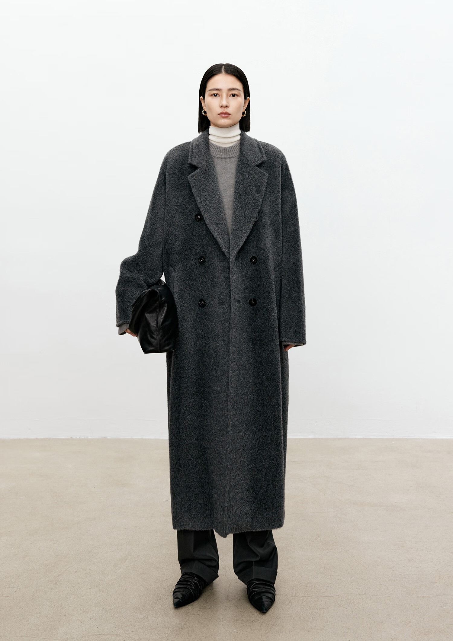 羊驼绒大衣女 中长款宽松显瘦保暖呢子上衣学生长袖休闲羊毛呢外套 长