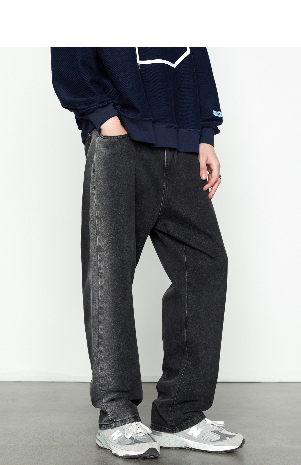 lilbetter牛仔裤男ins潮流韩版阔腿裤宽松长裤秋季男装时尚裤子lb