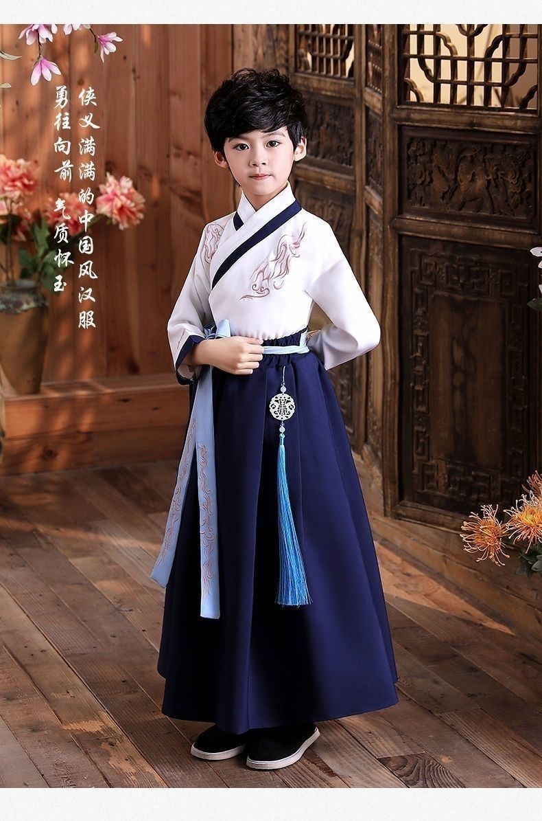 秋季儿童古装男孩子中秋节衣服传统服饰春秋季2-16岁中国风帅气侠客小