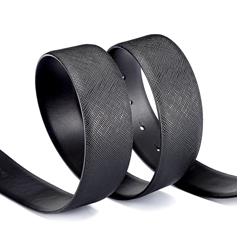 bansha高端品质4cm十字纹皮带男士真皮不带扣头层纯牛皮裤带身替换带