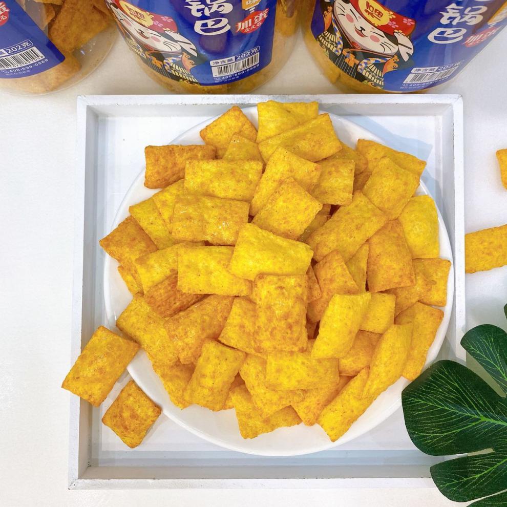 明晓溪北海道气泡锅巴小米気泡锅巴罐装休闲零食香辣 彩椒甜辣味202g