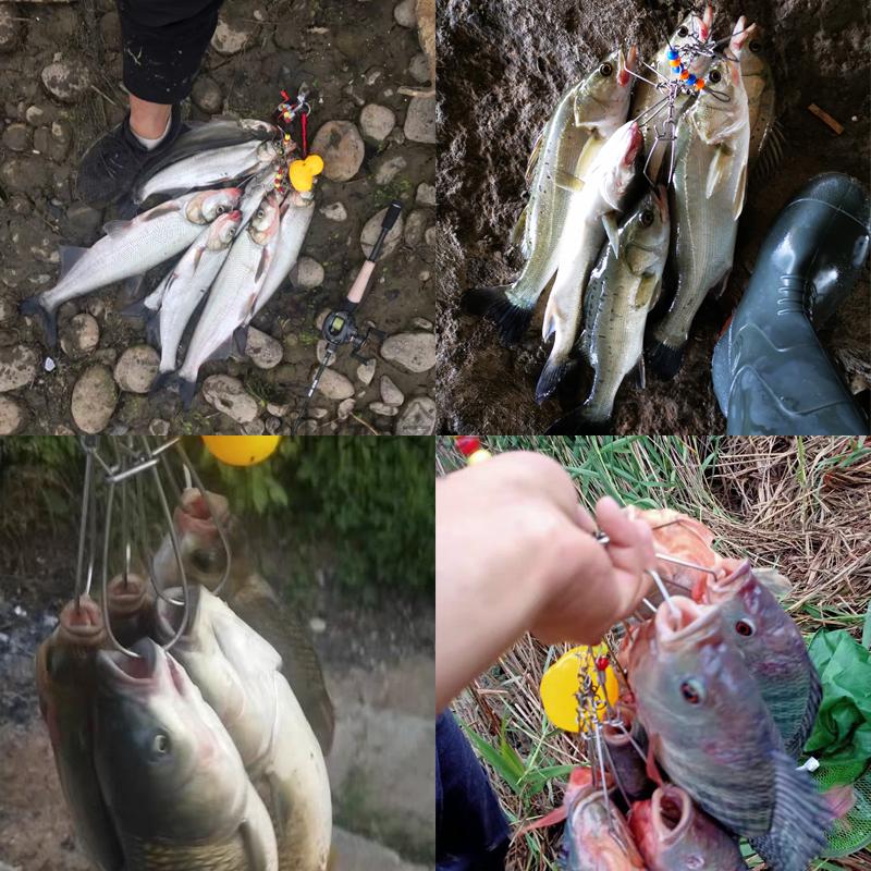 汉鼎路亚活鱼扣锁鱼扣带轮便携式鱼锁鱼扣不锈钢多功能伸缩扣配件化氏