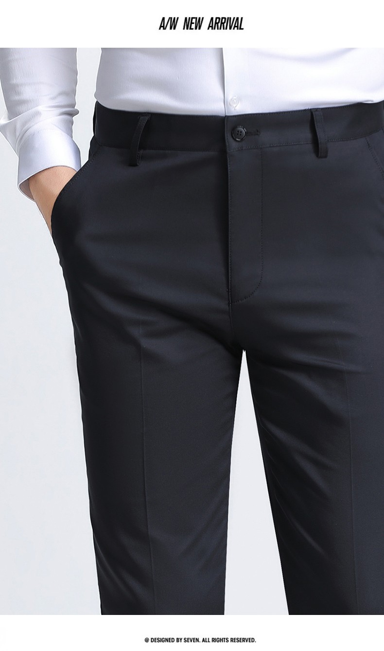 虎都西裤男高腰商务休闲【抗皱免烫】2022夏季新款中青年直筒正装西装