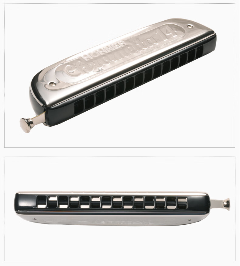 257半音阶口琴14孔吹嘴德国和莱255初学者入门演奏12孔 银色257_14孔c