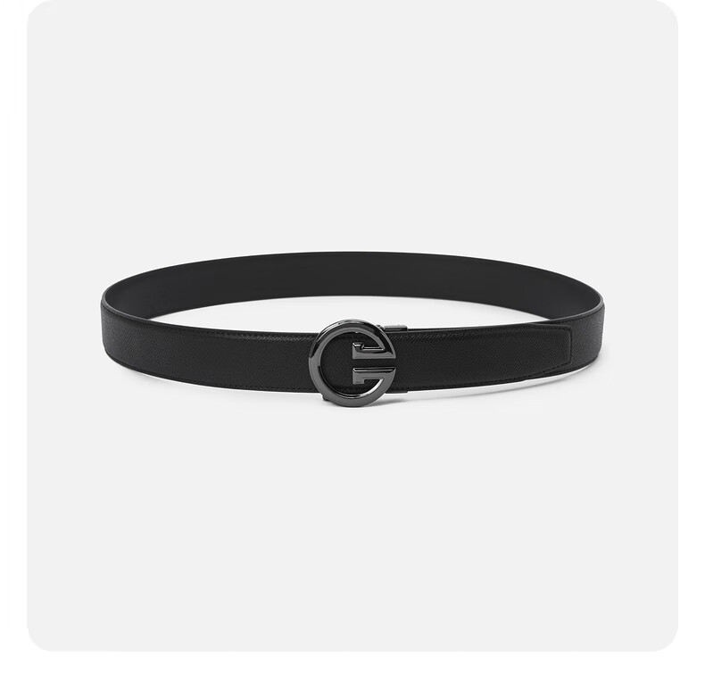 GXG Genuine Leather Men's Belt Pure Cowhide Youth Business Belt Black 1 [520 Gift] 2
