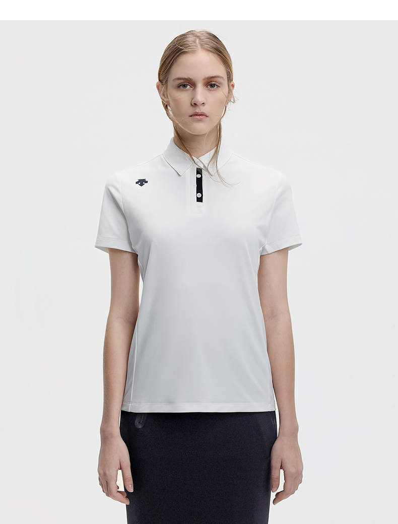 descente迪桑特womens training 女子短袖polo衫 d1232tps36a wt-白色