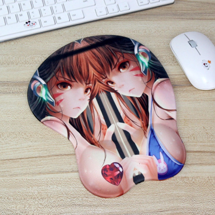 鼠标垫3d胸尼尔纪元2b小姐姐欧派3d立体胸部硅胶护腕鼠y标垫动漫 琦玉